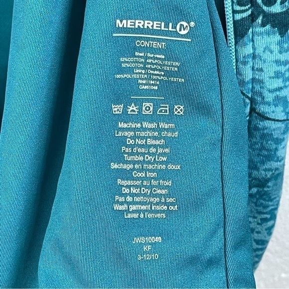 Merrell Teal Floral Print Lightweight Jacket Size L - Picture 4 of 8